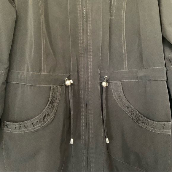 Esprit - Black Hooded Coat with Zipper - Size L - Picture 8 of 16